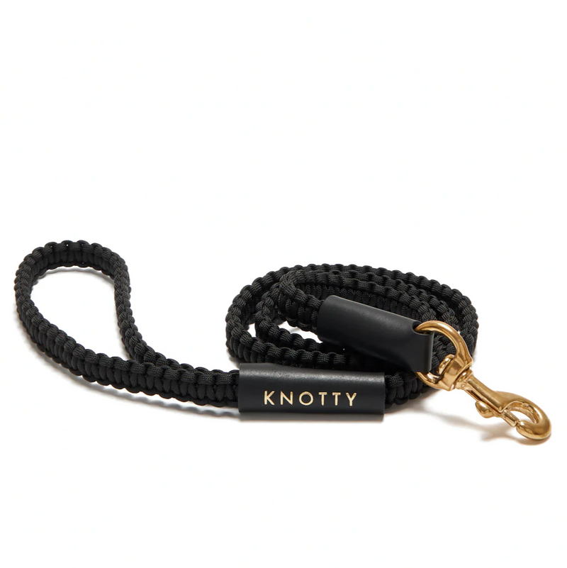 Braided Knotty Leash - Black