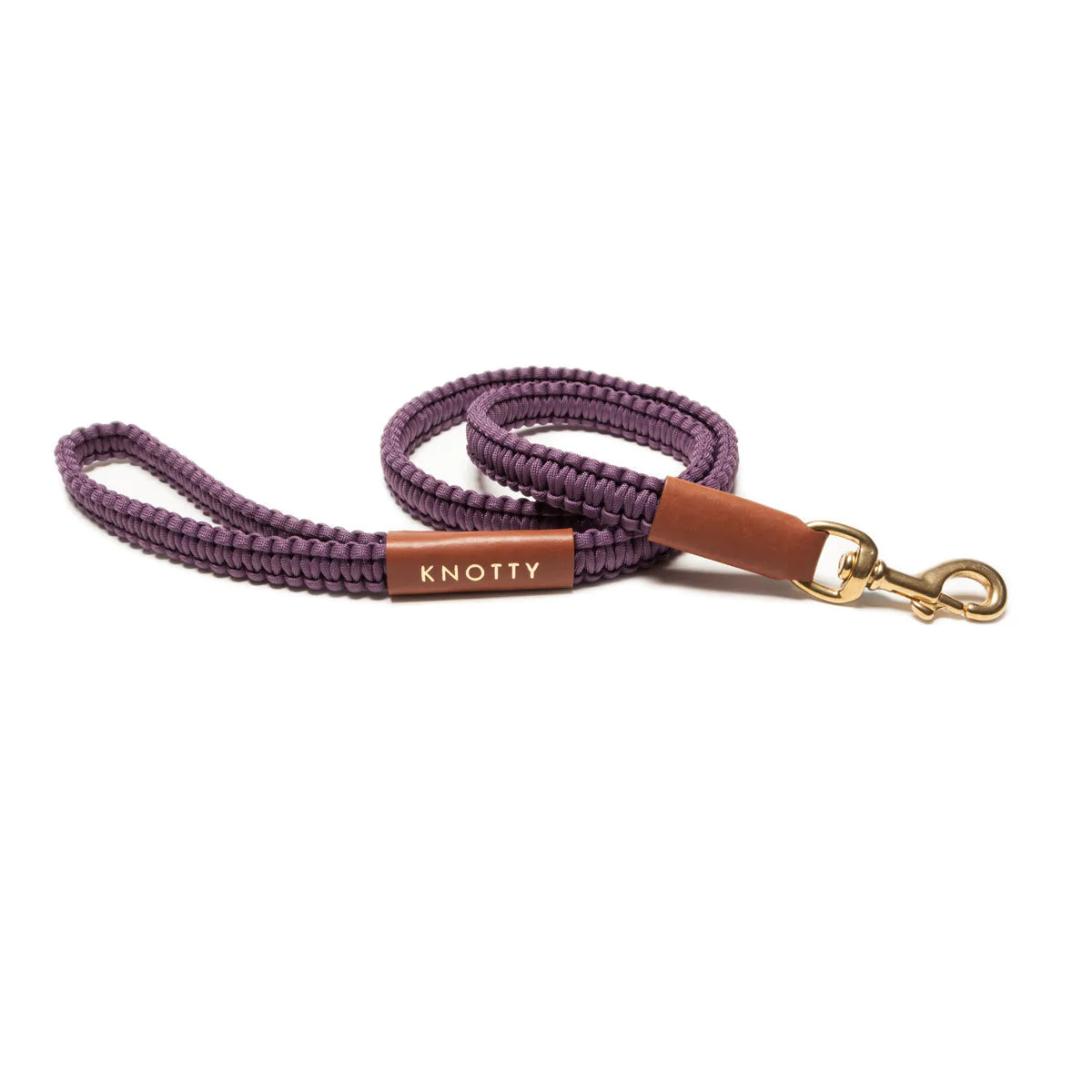 Braided Knotty Leash - Grape